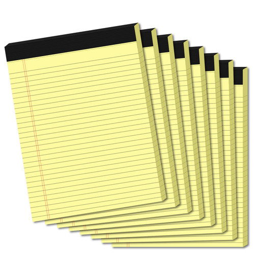 Yellow Note Pads 8.5 x 11, Yellow Legal Notepads Wide Ruled Note Pads, 8 Pack Yellow Writing Pads 8.5 x 11, 50 Sheets per Notepad, Yellow Legal Pad Yellow Notepads 8.5 x 11 for Work, Yellow Paper