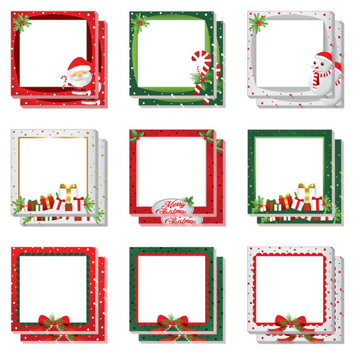 18 Pieces Christmas Sticky Notes Christmas Design Self-Adhesive Note Pads Winter Sticky Memo Notes for School Office Home Supplies Students Teachers Presents