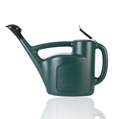 1.5 Gallon Watering Can for Outdoor Plants, Large Plastic Water Can with Long Spout, Lid and Detachable Sprinkler Head, Lightweight Watering Pot for Indoor Houseplants and Garden Flower - 6L