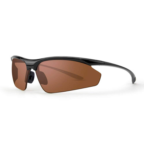 Epoch Eyewear Cadence Sport Sunglasses with Black Frame and Polarized Super-Hydrophobic Amber Lens