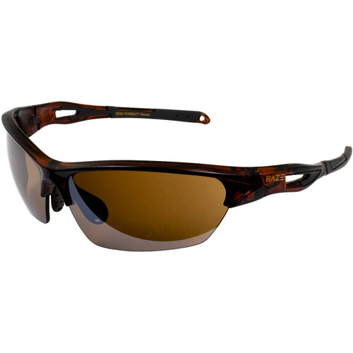 Raze Eyewear Pursuit Sport Sunglasses Rootbeer Brown Pattern Gloss Frame Brown HD Lens, Adult