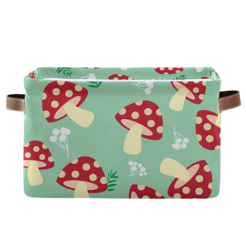 Rectangular Storage Bin Mushroom Basket with Handles - Toy Bins Laundry Storage Basket for Kids Toy Pets Room Closet Rectangular Storage Bin Mushroom Basket with Handles - Toy Bins Laundry Storage Basket for Kids Toy Pets Room Closet