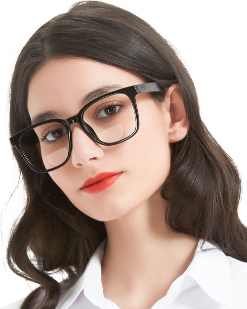 MARE AZZURO Large Bifocal Reading Glasses 1.75+ Women Blue Light Blocking Readers 1.0 1.25 1.5 1.75 2.0 2.25 2.5 2.75 3.0 3.5 (Black, 175)