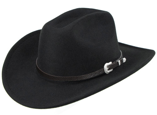 Classic Western-Cowboy-Hat Men Womens Wide Brim Cowgirl Hats Felt Fedora hat (S-M)