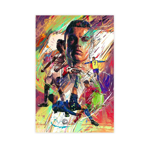 Ronaldo Poster Soccer Canvas Poster Wall Art Decor Print Picture Paintings for Living Room Bedroom Decoration Unframe:16x24inch(40x60cm)