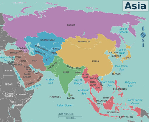 Gifts Delight Laminated 17x14 Poster Map of Asia Gifts Delight Laminated 17x14 Poster Map of Asia