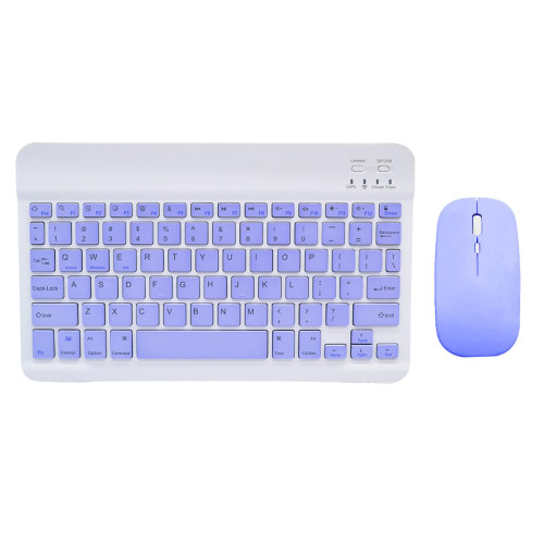 Ultra-Slim Bluetooth Keyboard and Mouse Combo,Portable Rechargeable Bluetooth Keyboard Wireless Mouse Set for iOS,Android,Windows (Purple)