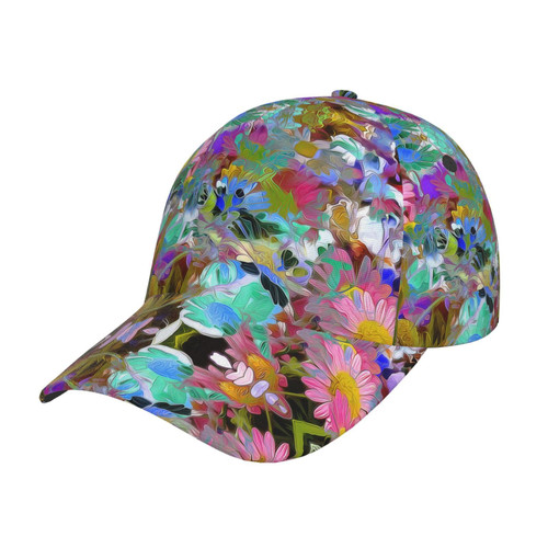 Colored Flower Print Baseball Cap Dad Caps Adjustable Sport for Girls Women Men Hats Classic Fashion Casual