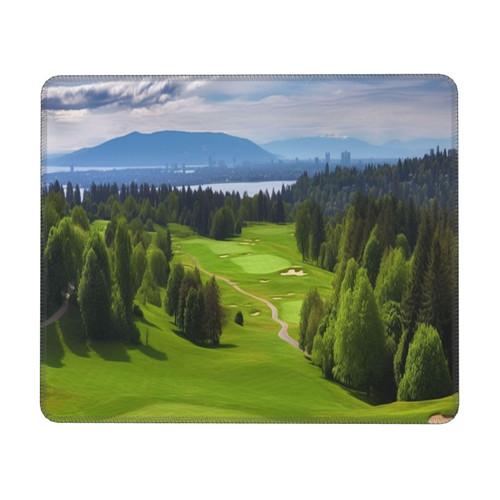 Vancouver Golf Course Printed Mouse Pad,Gaming Mouse Pad with Durable Stitched Edges,Non-Slip Rubber Base Design for Computers Laptop