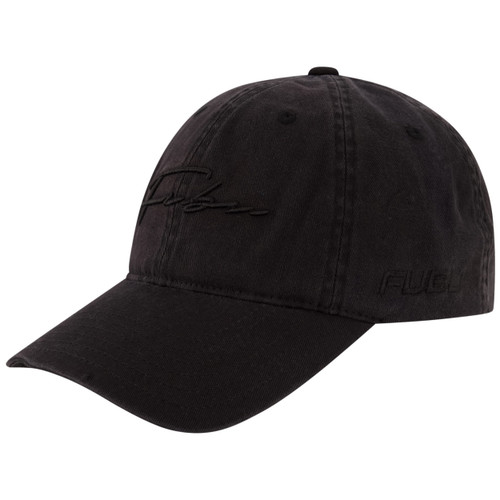 Concept One FUBU Dad Hat, Cotton Twill Washed Vintage Baseball Cap with Cursive Logo, Adjustable, Curved Brim, Black, One Size