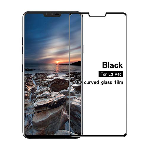 LG V40 Tempered Glass Screen Protector, 2 Pack Case Friendly Real Curved Tempered Glass HD Clear Bubble Free 9H Hardness Tempered Glass for LG V40, [Anti Scratch] [Anti-Fingerprint]