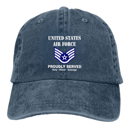 Us Air Force E-5 Staff Sergeant Ssgt E5 Baseball Cap Woman's Man Cowboy Hat Washable Adjustable Casquette Navy Blue