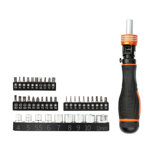 40-piece Magnetic Ratchet Screwdriver Ergonomic Designs Screwdriver With Bits Stainless Steel For Efficient Home Repair Magnetic Ratchet Screwdriver Comfortable And Efficient
