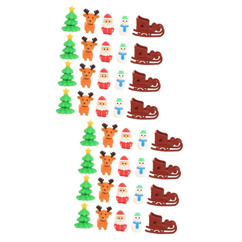 PRETYZOOM 40 Pcs Christmas Eraser Rubber Puzzle Toy School Stationery Kids Pencil Eraser Snowman Eraser Xmas PRETYZOOM 40 Pcs Christmas Eraser Rubber Puzzle Toy School Stationery Kids Pencil Eraser Snowman Eraser Xmas