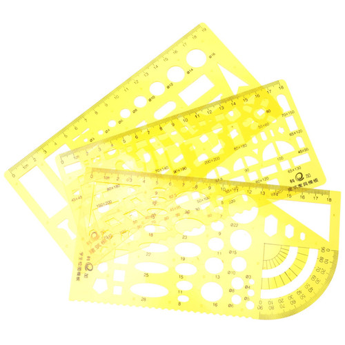 STOBOK 1 Set Measuring Tool Ruler Circle Drawing Tool Drawing Stencils Geometric Drawing Template Stencils for Kids Architecture Supplies Stationery Ruler Student Oval Plastic