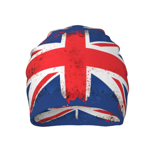 Techpo Retro UK Flag Beanie Hat Men/Women Comfy Skull Cap Casual Skiing Hat Warm Knit Hat for Black