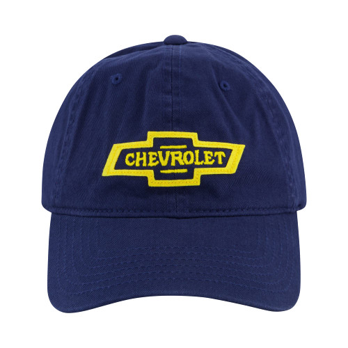 Chevrolet Dad Hat, Logo Cotton Adjustable Baseball Cap with Curved Brim, Navy, One Size