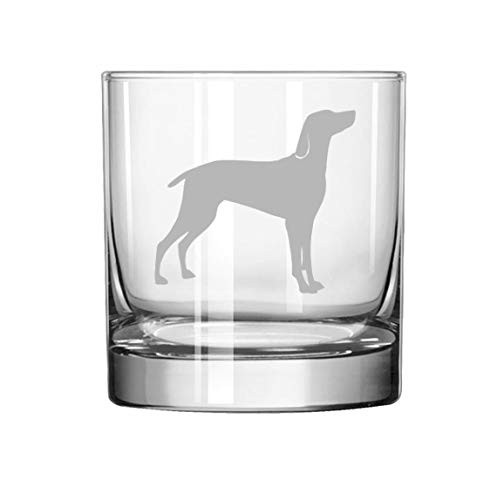 MIP Brand 11 oz Rocks Whiskey Highball Glass Weimaraner