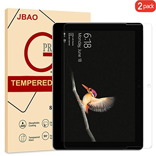 [2-Pack] JBAO Direct Microsoft Surface Go Screen Protector, [Anti-Scratch][Ultra Clear][No Bubble][Anti-Fingerprint][High Clarity] 9H Hardness Tempered Glass for Microsoft Surface Go 2018(10 inch)