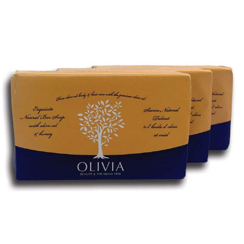 Papoutsanis Olivia Natural Greek Soap with Olive Oil & Honey, 3-pack (125 Gr. Each)