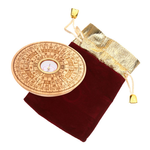 BESPORTBLE Mahogany Compass Camping Compass feng Shui Chinese Survival Compass Chinese Compass Chinese Traditional Compass Chinese Luau Compass Bagua Mirror Round Man Gift