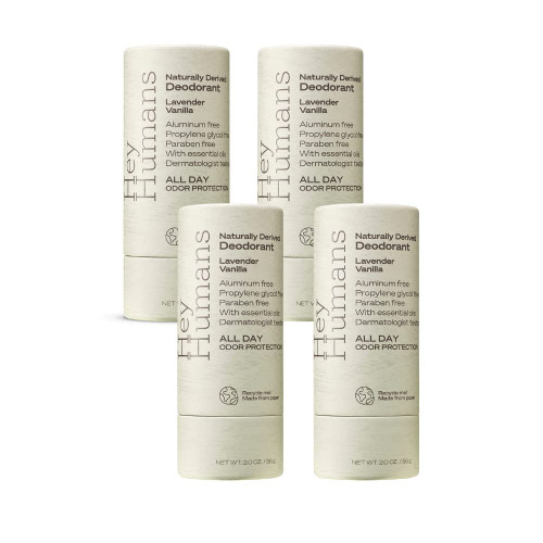 Hey Humans Naturally Derived Deodorant Lavender Vanilla - 2oz (Pack of 4)