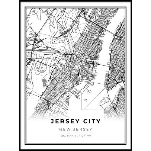 Skanndi Jersey City Map Print, New Jersey NJ USA Map Art Poster, Modern Wall Art, Street Map Artwork 9x11 Skanndi Jersey City Map Print, New Jersey NJ USA Map Art Poster, Modern Wall Art, Street Map Artwork 9x11
