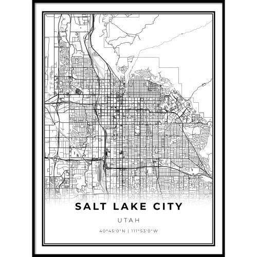 Skanndi Salt Lake City Map Print, Utah UT USA Map Art Poster, Modern Wall Art, Street Map Artwork 9x11 Skanndi Salt Lake City Map Print, Utah UT USA Map Art Poster, Modern Wall Art, Street Map Artwork 9x11