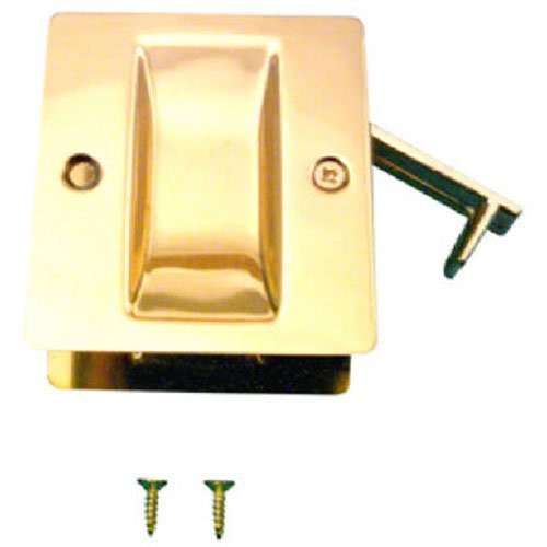Slide-Co 161494 Pocket Door Passage Pull, Polished Brass