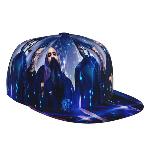 CACFBKY Static Rock X Band Hat Flat-Brimmed Baseball Cap Dad Ball Hat Snapback Hip Hop Cap for Men and Women Black