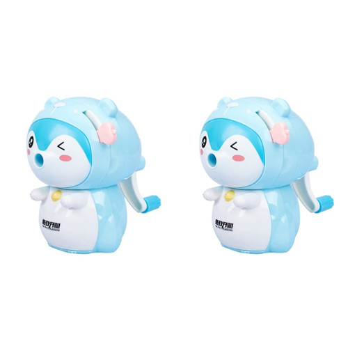 Operitacx 2 Pcs Pencil Sharpener Animal Sharpener Hand Crank Sharpener Single Holes Sharpener Fun Study Kids Stationary Manual Sharpener Tool Plastic and Metal Student Use Cartoon