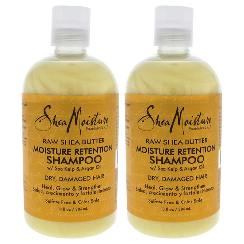 Raw Shea Butter Moisture Retention Shampoo by Shea Moisture for Unisex - 13 oz Shampoo - Pack of 2