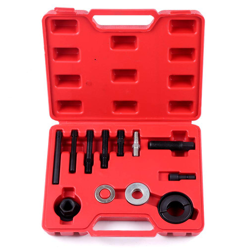 OCPTY Power Steering Pump Pulley Puller disassembler Installer Alternator AC 13pc Tool Kit Fit for GM for Ford for Chrysler engines