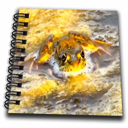 3dRose Frog Art Swimming in Yellow and Grey - Drawing Books (db-371425-3)