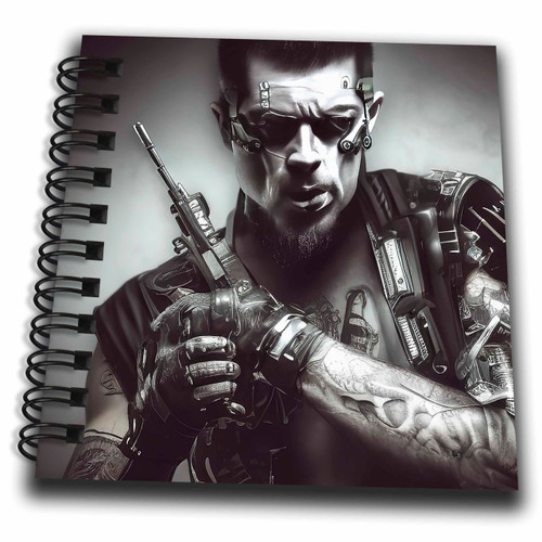 3dRose Tattooed Man Cyberpunk Cyborg with a Fantastic Device in his... - Drawing Books (db-377030-3) 3dRose Tattooed Man Cyberpunk Cyborg with a Fantastic Device in his... - Drawing Books (db-377030-3)