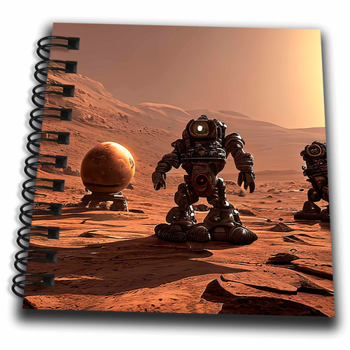 3dRose Industrial Robots and Androids on Mars. Funny Digital Art for... - Drawing Books (db-377080-3)