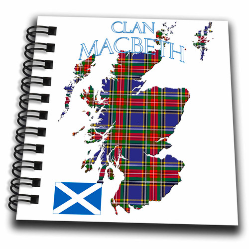 3dRose Outline of Scotland with The Macbeth Clan Family Tartan. - Drawing Books (db-380056-3)