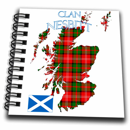 3dRose Outline of Scotland with The Nesbitt Clan Family Tartan. - Drawing Books (db-380142-3)