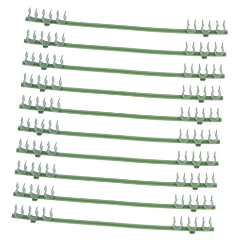 Amosfun 50pcs Green Tie Green Zip Ties Garden Stake Connectors Plant Support Stakes Connector Tomato Stake Arms Garden Stake Arms Plant Stake Connector Plants Tomato Buckle Bracket Zipper
