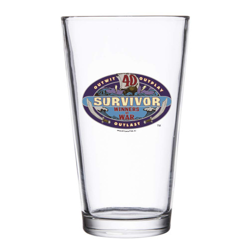 CBS Survivor Season 40 Winners at War Logo Drinking Glass