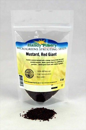 Red Giant Mustard Seeds - 4 Oz. Resealable Bag - Use for Indoor Gardening, Growing Microgreens & More | Micro Greens Salad Garden Seeds