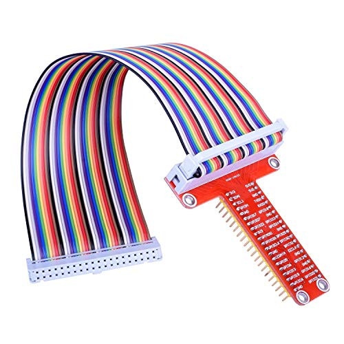 ARCELI RPi GPIO Breakout Expansion Board + Ribbon Cable + Assembled T Type GPIO Adapter 20cm FC40 40pin Flat Ribbon Cable for Raspberry Pi 3 2 Model B & B+ SC05