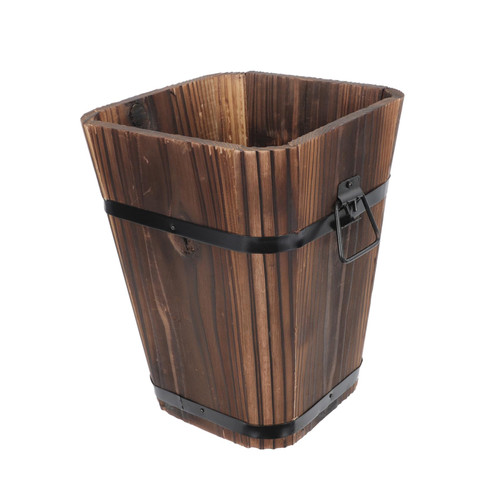 HAKIDZEL 1pc Carbonized Solid Wood Flowerpot Wooden Bucket Planter Rustic Flower Pot Wooden Succulent Pot Wooden Plant Pot Planter Pot Plant Bucket pots for Indoor Plants Large Barrel Iron HAKIDZEL 1pc Carbonized Solid Wood Flowerpot Wooden Bucket Planter Rustic Flower Pot Wooden Succulent Pot Wooden Plant Pot Planter Pot Plant Bucket pots for Indoor Plants Large Barrel Iron