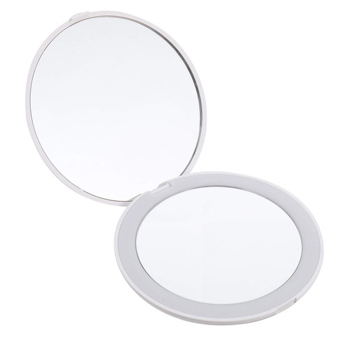folding vanity mirror lighted folding mirror pocket vanity mirror Compact Vanity Mirror with Lights 10X magnification compact mirror lighted makeup small mirror white LED Miss