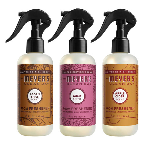 MRS. MEYER'S CLEAN DAY Variety Pack Room Freshener 8 Fl Oz (Apple Cider + Acorn Spice + Mum)