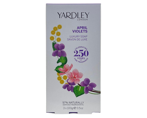 Yardley - April Violets Luxury Soap - 3x100g/3.5oz