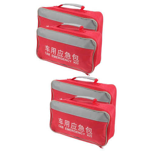 GLEAVI 4 Pcs Car First Aid Kit First Aid Bags Empty Travel Kit Emergency Kit Car Safety Kit Empty First Aid Bag Office First Aid Kit Travel Medicine Packets Camping Supplies Cloth Handbag