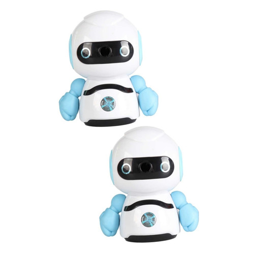Tofficu 2pcs Pencil Sharpener Cartoon Sharpener Hand Crank Robot Child