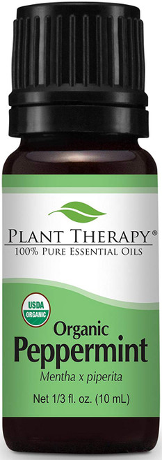 Plant Therapy USDA Certified Organic Peppermint Essential Oil. 100% Pure, Undiluted, Therapeutic Grade. 10 ml (1/3 oz). Plant Therapy USDA Certified Organic Peppermint Essential Oil. 100% Pure, Undiluted, Therapeutic Grade. 10 ml (1/3 oz).