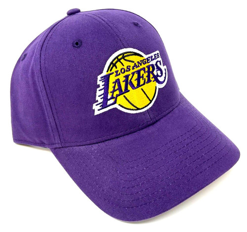 MVP Los Angeles Lakers Logo Basketball Purple Curved Bill Adjustable Hat